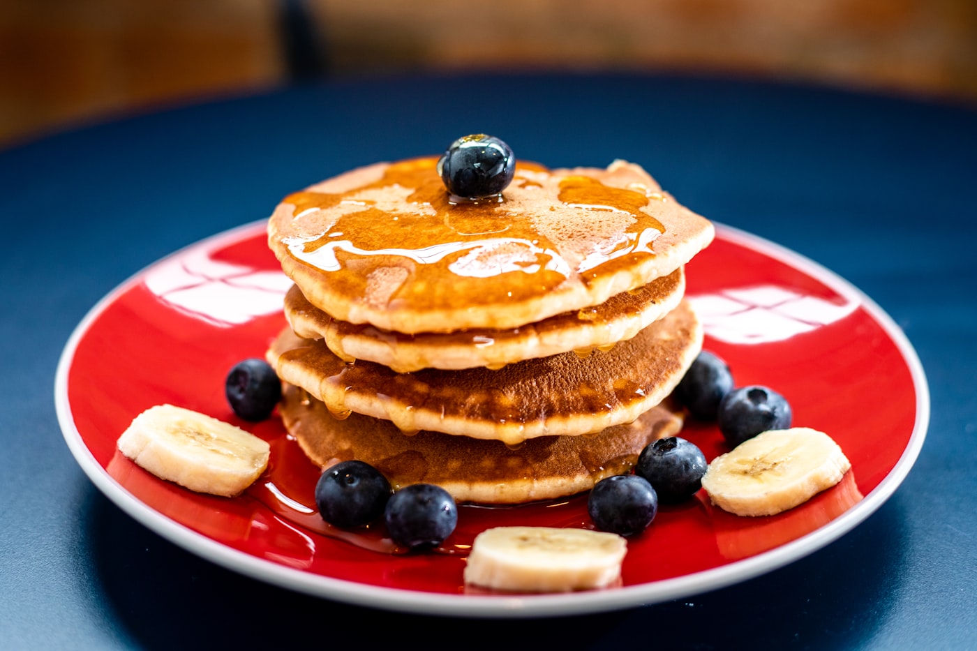 Pancakes with berries on a plate